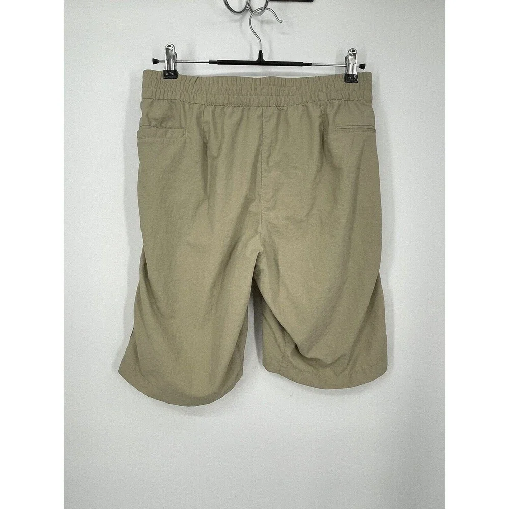 The North Face Mens Khaki Cargo Shorts‎ Zip Fly Elastic Waist Pockets Outdoor